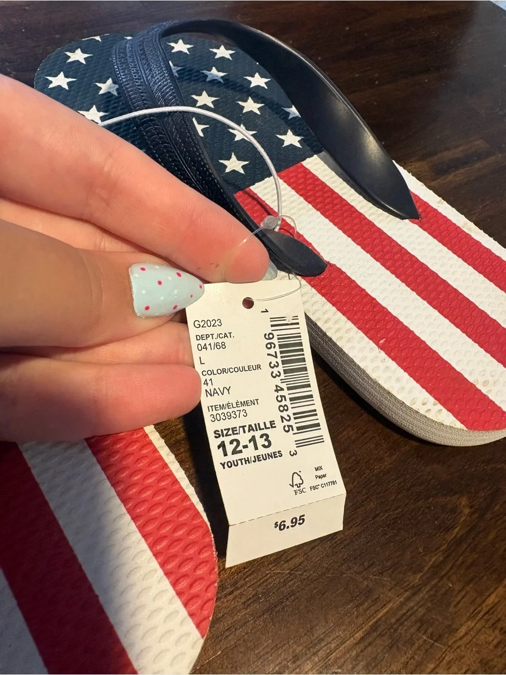 The Children's Place Patriotic Star & Stripe Flip-Flops - Navy, Red, White